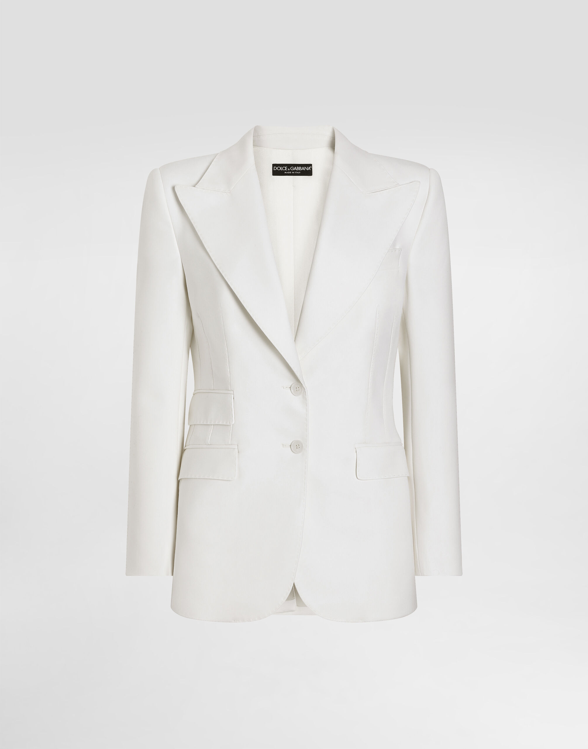 Single-breasted woolen Turlington blazer in White for Women