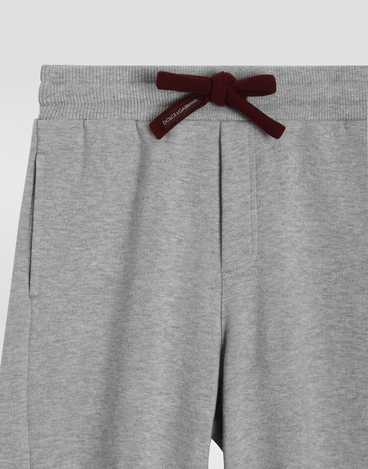 Dolce & Gabbana Fleece trousers with DG embroidery Grey L4JPLIG7PUY