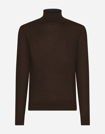Dolce & Gabbana Cashmere turtle-neck sweater Brown GXL03TJAWL5