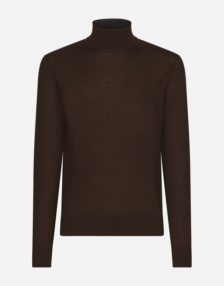 Dolce & Gabbana Cashmere turtle-neck sweater Brown GXL03TJAWL5