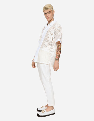 Dolce & Gabbana 레이스 인서트 하와이안 셔츠 멀티 컬러 G5JU9ZGEZZ3