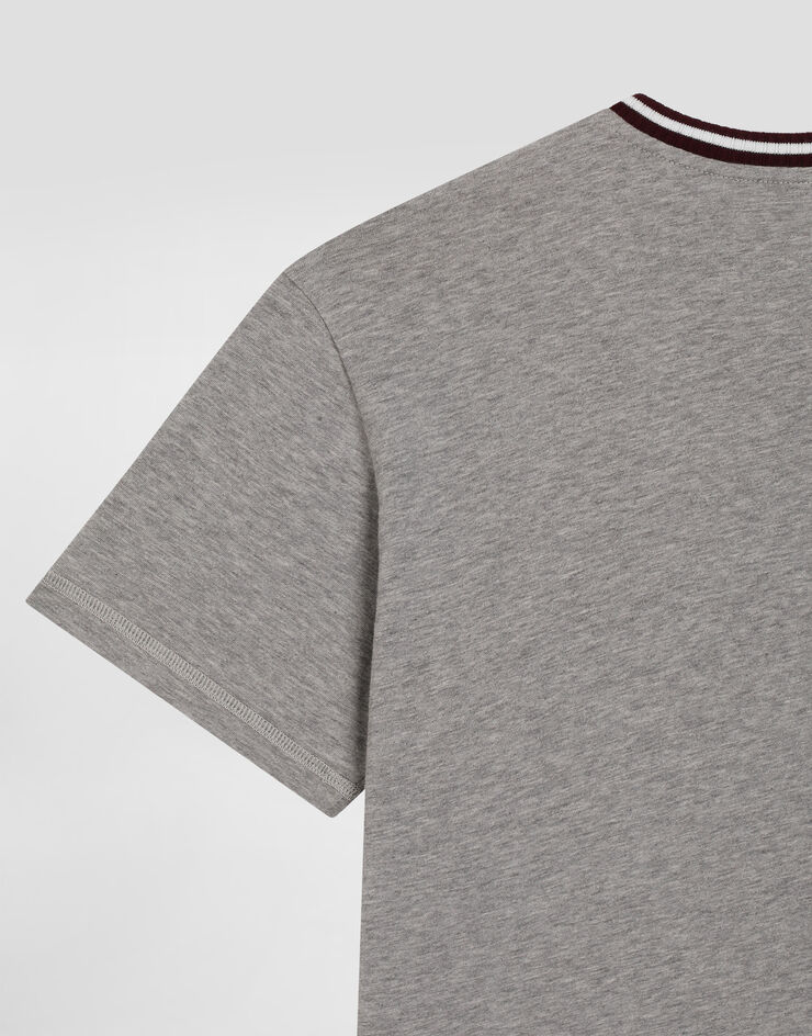 Dolce & Gabbana Jersey t-shirt with crest embroidery Dolce & Gabbana Jersey t-shirt with crest embroidery Grey L4JTJWG7PUZ