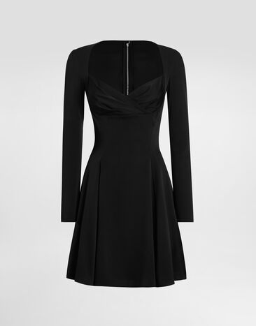 Dolce & Gabbana Godet line cady dress Black F6TYLTFUABF