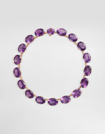 Dolce & Gabbana Anna necklace in 18-carat red gold with amethysts and diamonds Red Gold WNSB1GWAME1