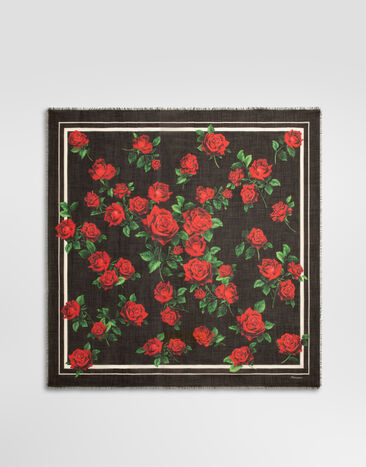 Dolce & Gabbana Rose-print cotton stole Print FS209AGDDW4