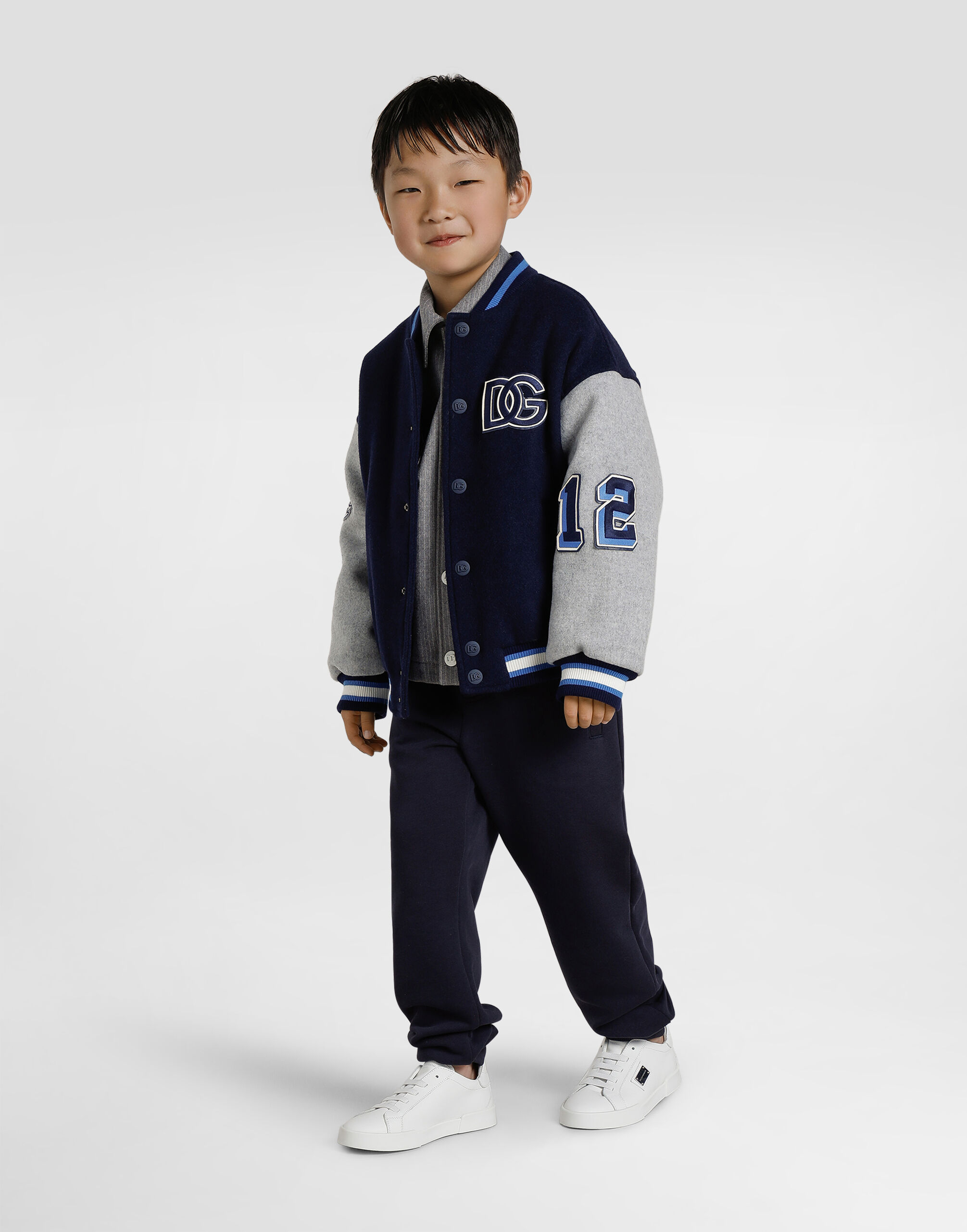 Cloth bomber jacket with embroidery and patch in Multicolor for