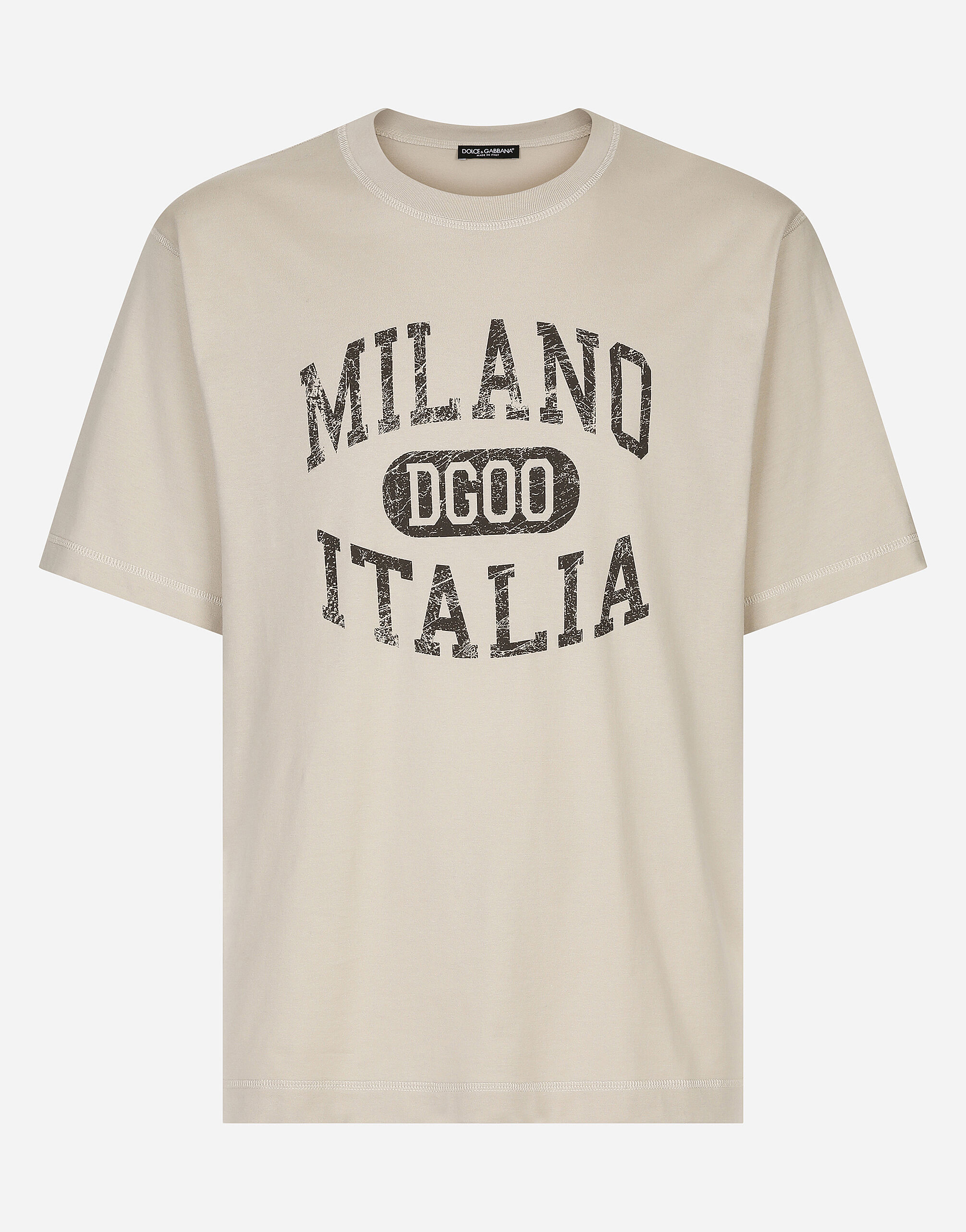 Dolce & Gabbana Cotton T-shirt with DG logo print Print G5JH9TIS1UW