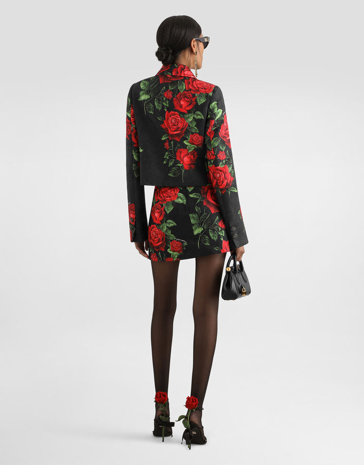 Dolce & Gabbana Rose-print brocade jacket with jewel buttons Dolce & Gabbana Rose-print brocade jacket with jewel buttons Multicolor F27JNZFSTB4