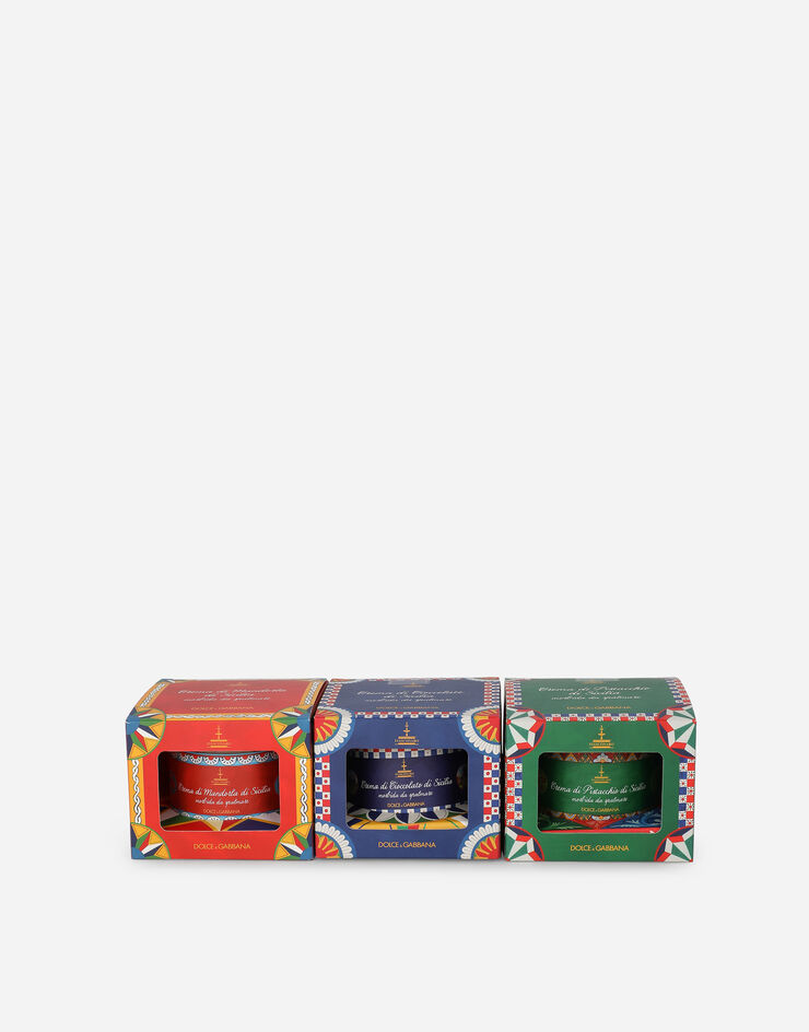 Dolce & Gabbana كريمات قابلة للدهن بالفستق الصقلي واللوز والشوكولاتة المخملية (3×200غ) متعدد الألوان PN0203PSSET