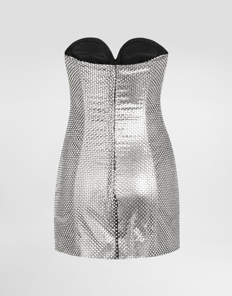 Dolce & Gabbana Strapless mesh dress Silver F60EQTGDDHG