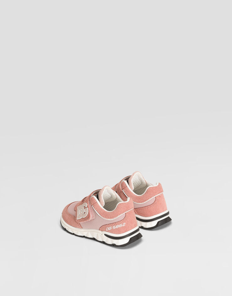 Dolce & Gabbana Sneaker DG running in tessuto mesh e crosta Rosa DN0199AA954
