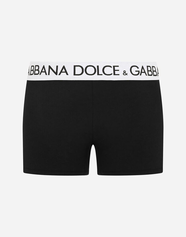 Dolce & Gabbana 양방향 스트레치 코튼 저지 롱 레그 복서 브리프 블랙 M4B98JONN97