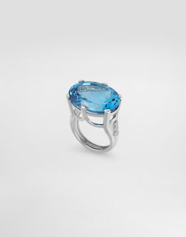 Dolce & Gabbana Anna ring in 18kt white gold with topaz and diamonds White Gold WRSB1GWTOP1