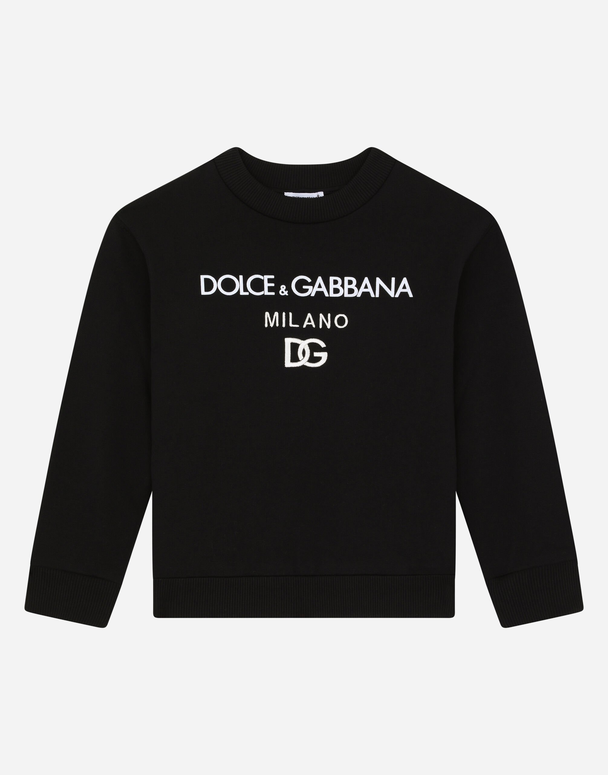 Dolce & Gabbana Round-neck sweatshirt with DG Milano logo White L4JTDMG7BME