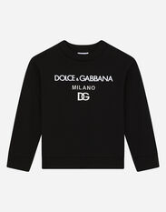 Dolce & Gabbana Round-neck sweatshirt with DG Milano logo Black L4JTEYG7CD8