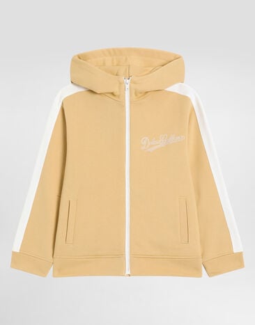 Dolce & Gabbana Hooded sweatshirt with print Yellow L4JWNOG7PWP
