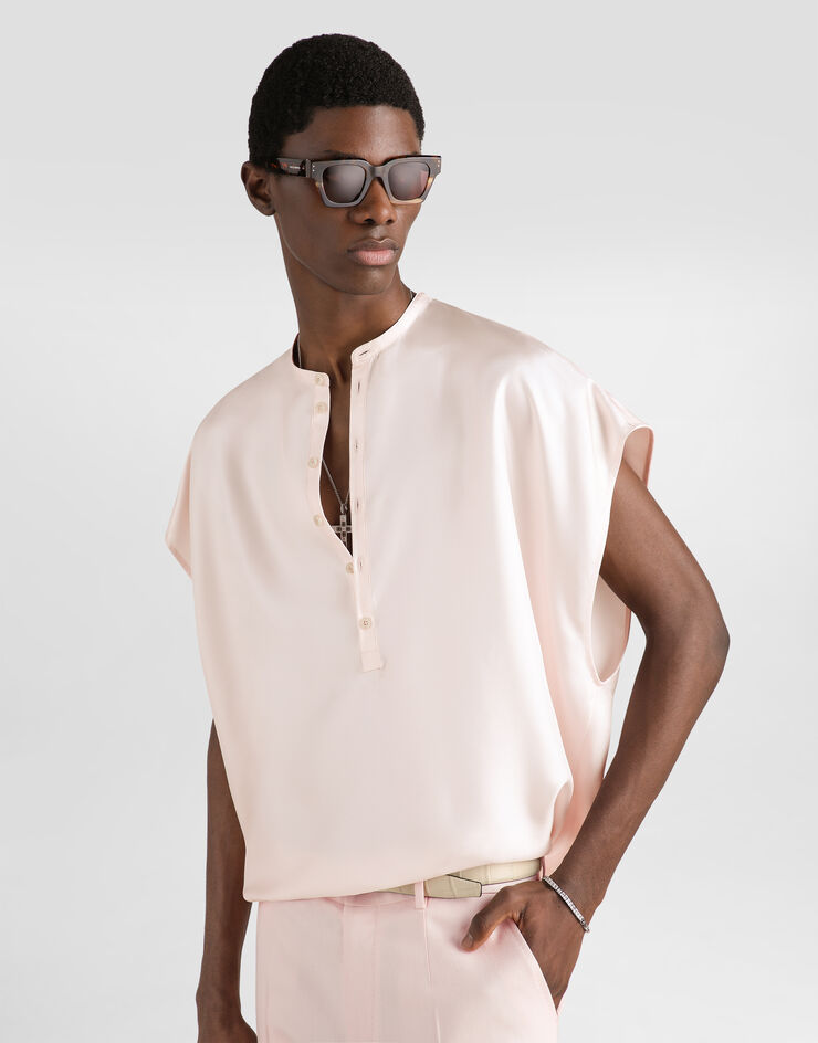 Dolce & Gabbana Hemd aus seidenem twill Dolce & Gabbana Hemd aus seidenem twill Pink G5MZ6TFU1XB