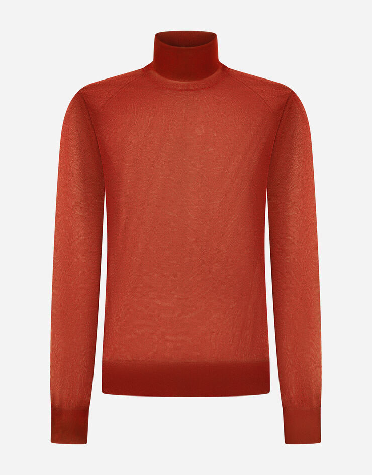 Dolce & Gabbana Technical yarn turtle-neck sweater Naranja GXH98TJCMT7