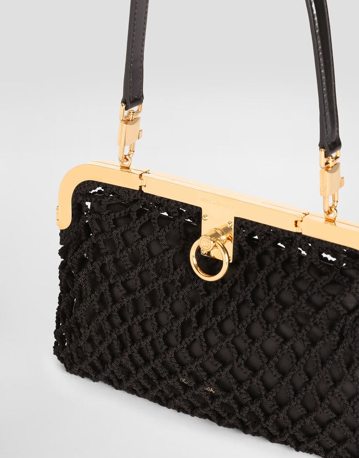 Dolce & Gabbana Amanda handbag in mesh and palmellato calfskin Dolce & Gabbana Amanda handbag in mesh and palmellato calfskin Black BB7920A0699