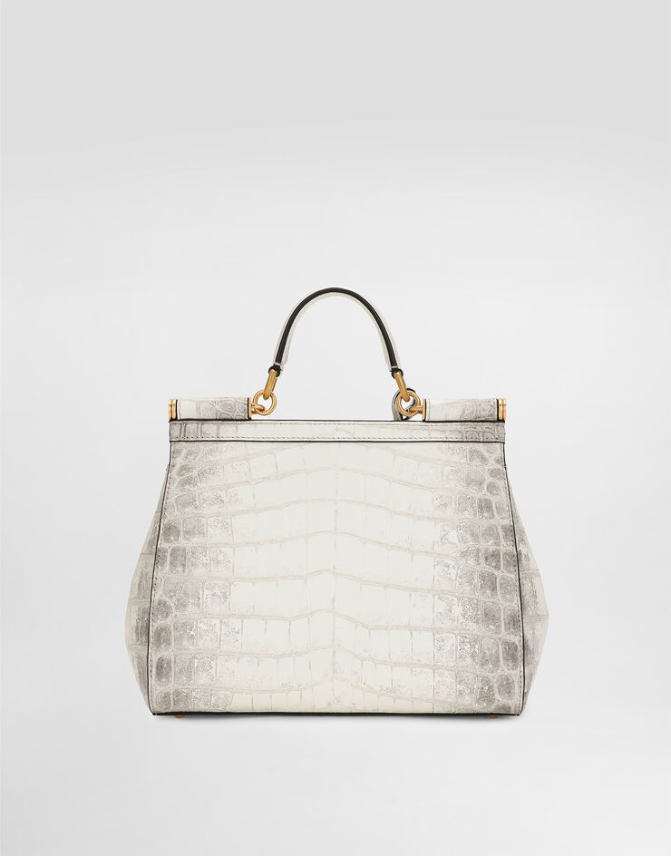Dolce & Gabbana Large Sicily handbag in himalayan crocodile leather White BB6002B2EM1