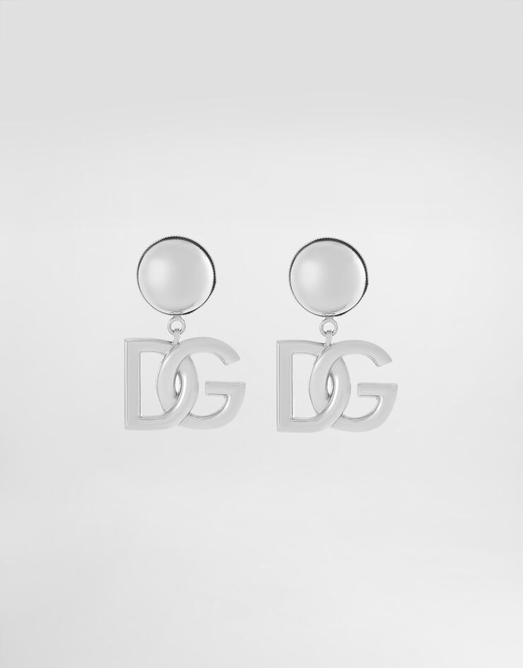 Dolce & Gabbana Pendientes de clip con logotipo DG Plateado WEN6P6W1111