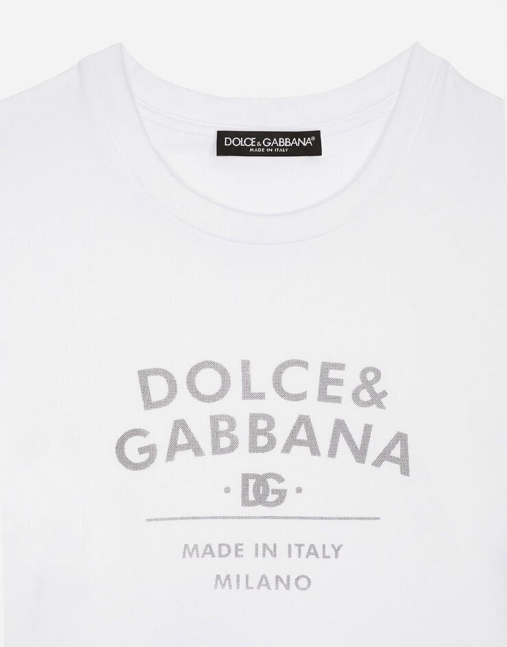 Dolce & Gabbana Camiseta de punto con inscripción Dolce&Gabbana Blanco F8U48TGDB6W