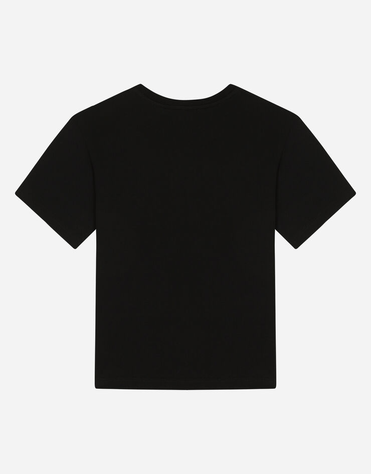 Dolce & Gabbana Jersey T-shirt with logo print Black L4JTEYG7IJ6