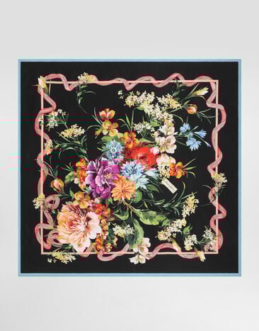 Dolce & Gabbana Foulard 90x90 in twill di seta Multicolore FN090RGDC7C