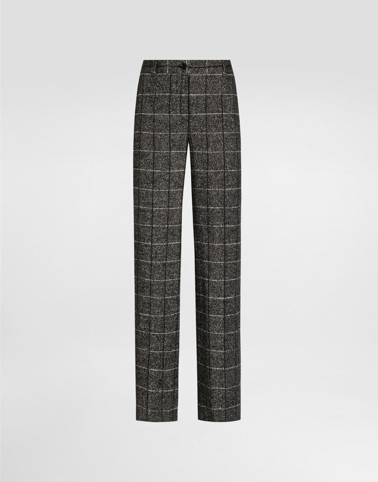 Dolce & Gabbana Wool trousers with check print Multicolor FTC31TFQZAJ