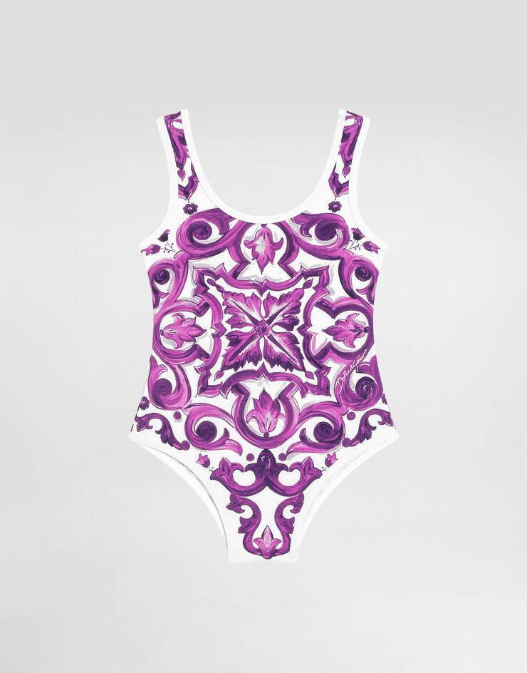 Dolce & Gabbana Majolica-print one-piece swimsuit Multicolor L2J812ON00S