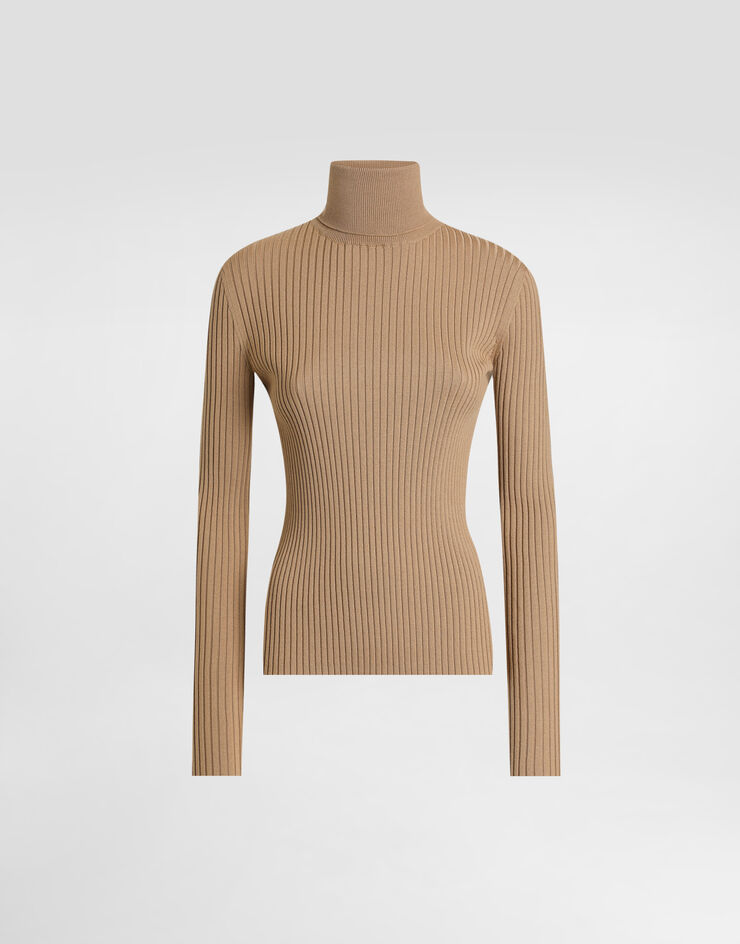 Dolce & Gabbana Wool turtleneck pullover Beige FXW34TJDVDC