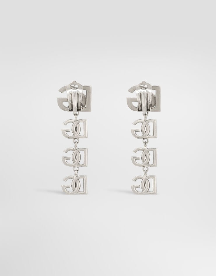 Dolce&Gabbana Long earrings with two-tone DG multi-logo Dolce&Gabbana Long earrings with two-tone DG multi-logo Silver WEP6L9W1111