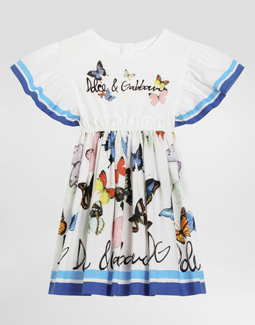 Dolce & Gabbana Butterfly-print poplin and jersey dress Print L5JD9PG7O0M