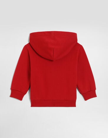 Dolce & Gabbana 로고 후드 스웨트셔츠 Red L1JWNTG7P4X