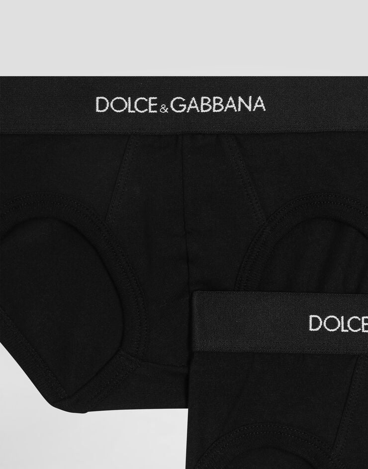Dolce & Gabbana Jersey briefs two-pack with branded elastic Black L4J700ON00G