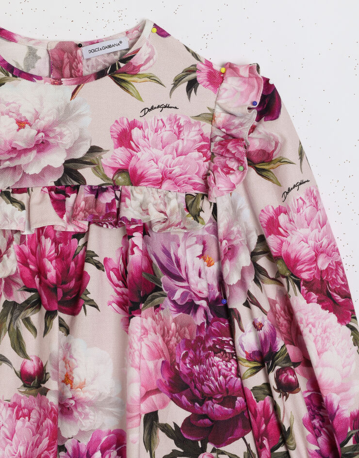 Dolce & Gabbana Peony-print cotton flannel dress Multicolor L54DW5G7QZV