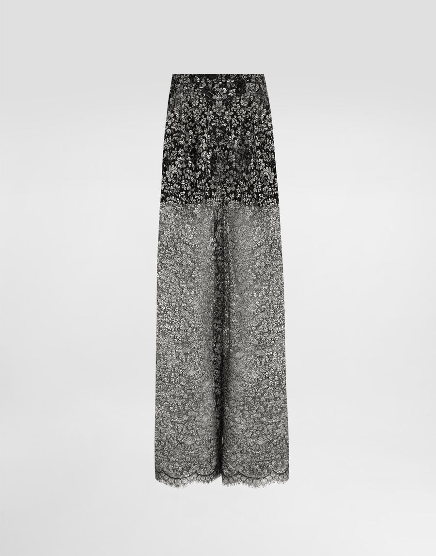 Lamé lace trousers