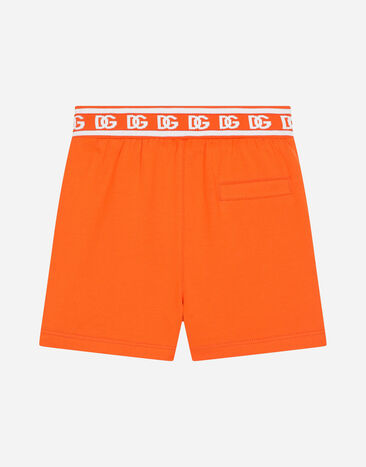 Dolce & Gabbana Jersey jogging shorts with DG logo Orange L1JQS9G7IK1