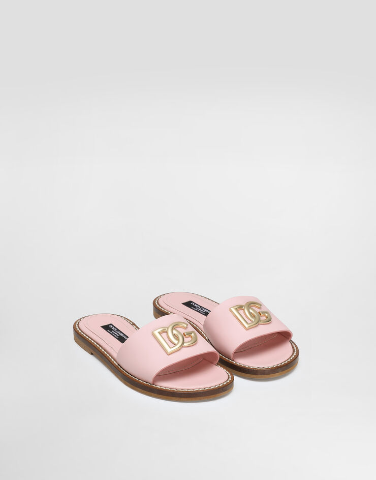 Dolce & Gabbana Ciabatta flat in pelle di vitello Rosa D11340A1223