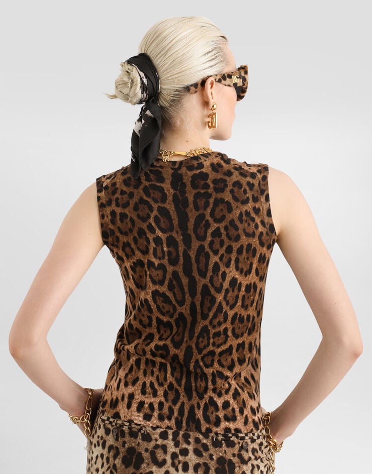Dolce & Gabbana Leo-print wool top Dolce & Gabbana Leo-print wool top Print FXT02TJDVGG