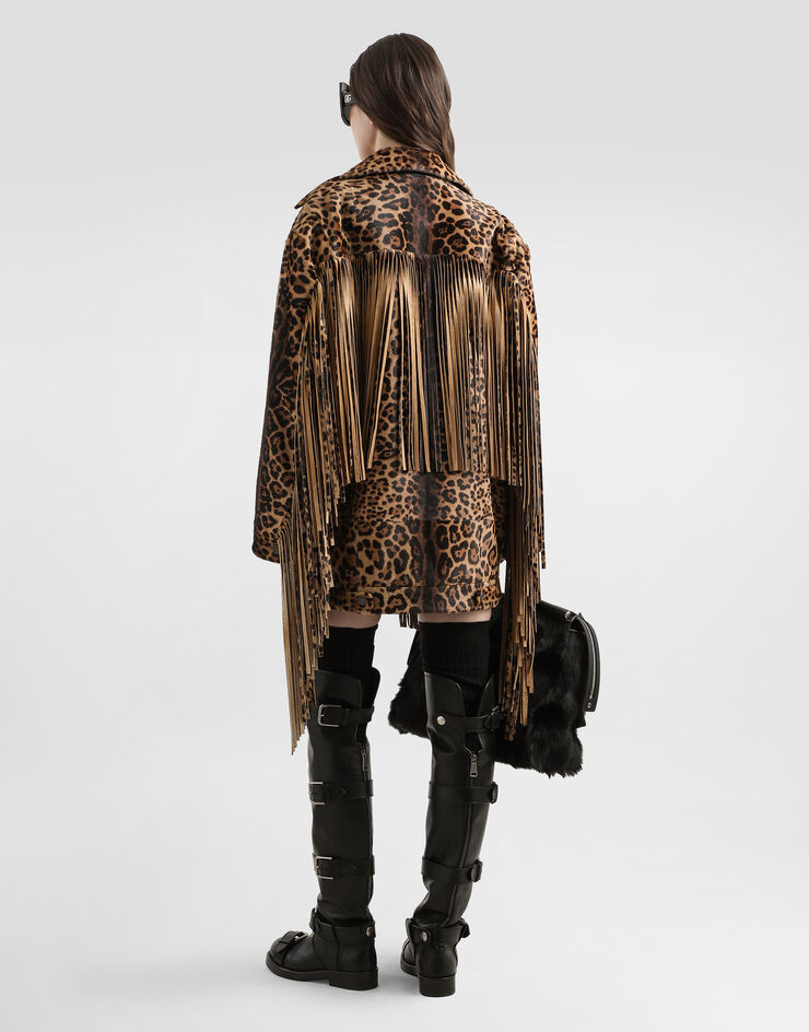 Dolce & Gabbana Leopard-print fringed jacket Multicolor F9T45LHULXR