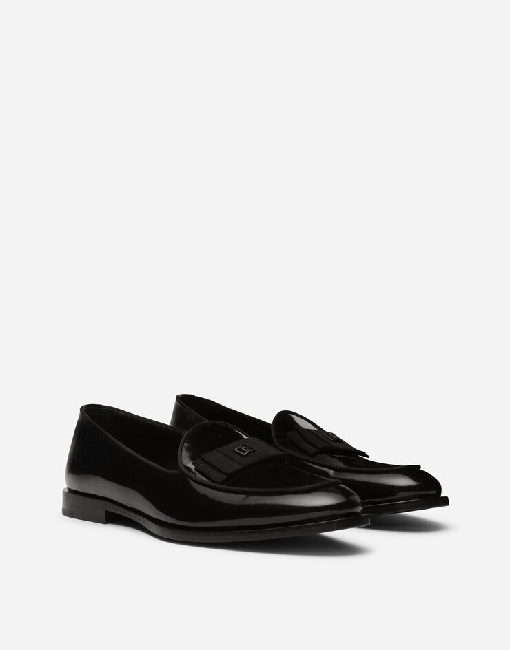 Dolce & Gabbana Polished calfskin slippers Black A50506A1037