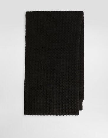 Dolce & Gabbana Strickschal mit Zopfmuster Schwarz GX13KZJDVCM