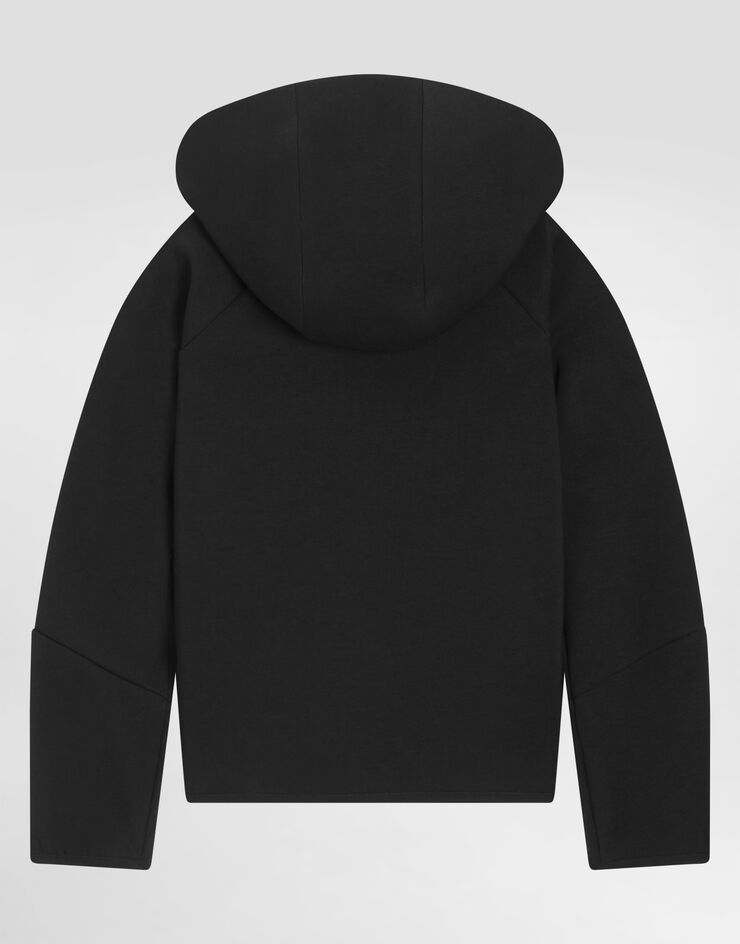 Dolce & Gabbana Sweatshirt mit Kapuze aus elastischem Tech-Fleece Black L4JWNHFUGUS