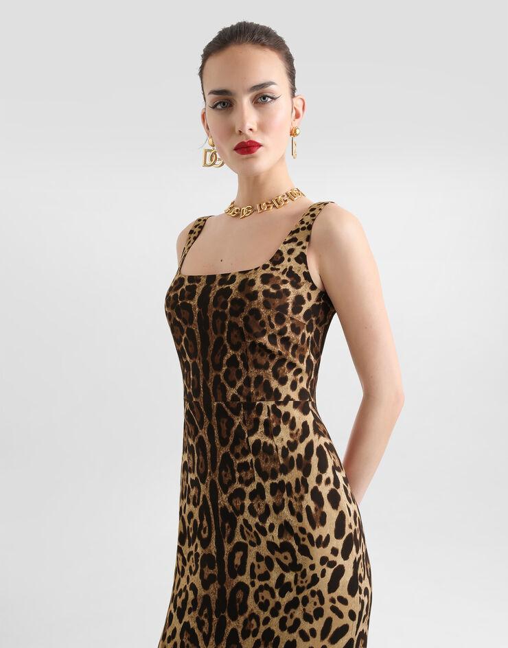 Dolce & Gabbana Leopard-print charmeuse dress Print F6F4ZTGDCLX