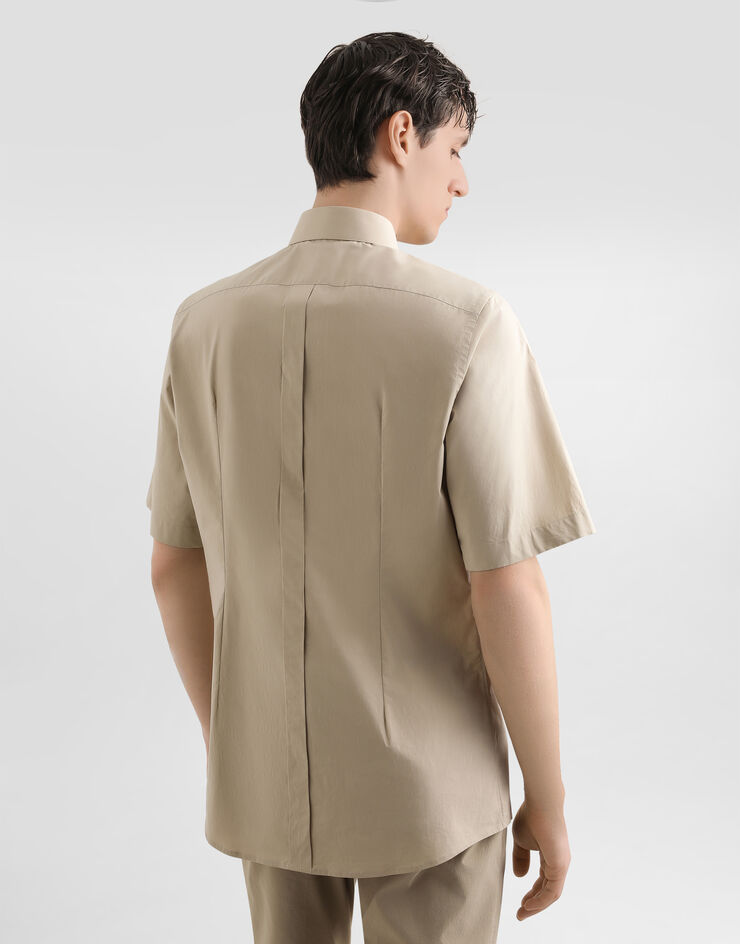 Dolce & Gabbana Extra fine poplin gold shirt Beige G5NN5TFUEFJ