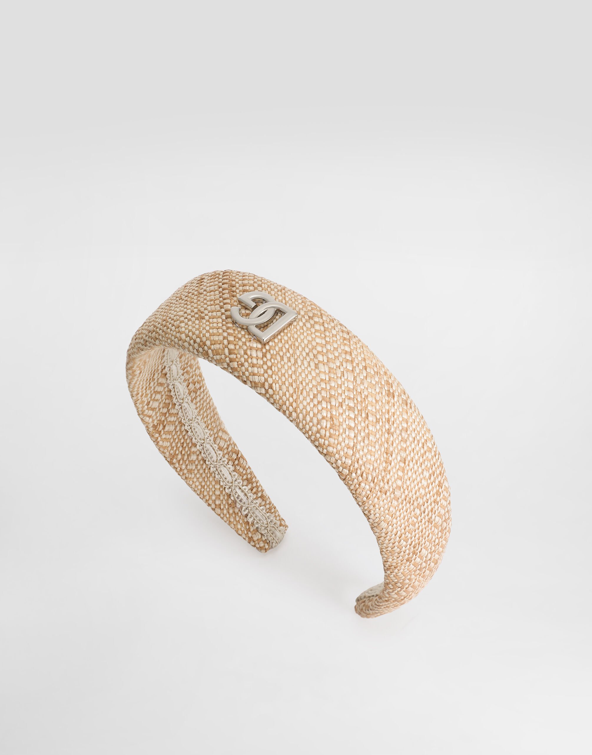 Raffia canvas headband with DG logo