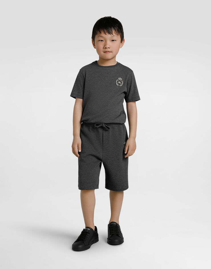 Dolce & Gabbana Jersey t-shirt with heraldic DG patch Grey L4JTHUG7PKP