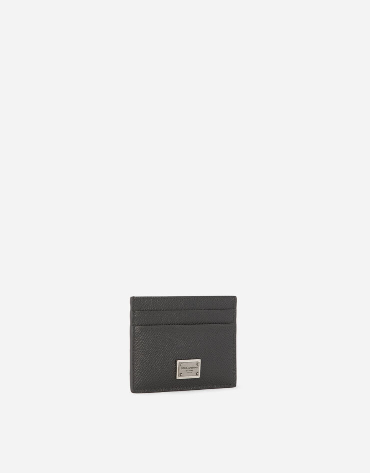 Dolce & Gabbana Porte-cartes en cuir de veau Dauphine Gris BP0330AG219