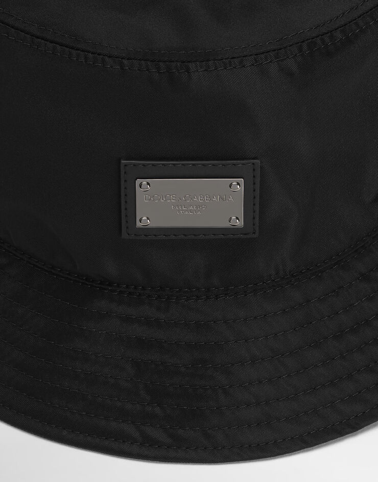 Dolce & Gabbana フィッシャーマンズハット ナイロン ロゴプレート ブラック GH701AGF853